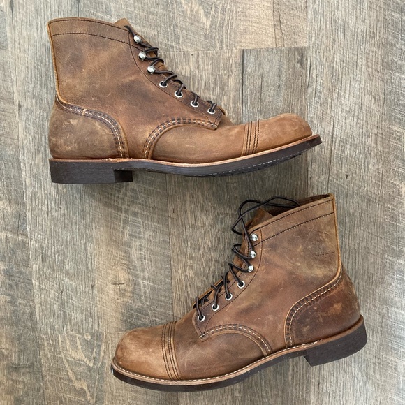 RED WING | Heritage Copper 6 Inch Iron Ranger Leather Lace Up Work Boots - Picture 5 of 16